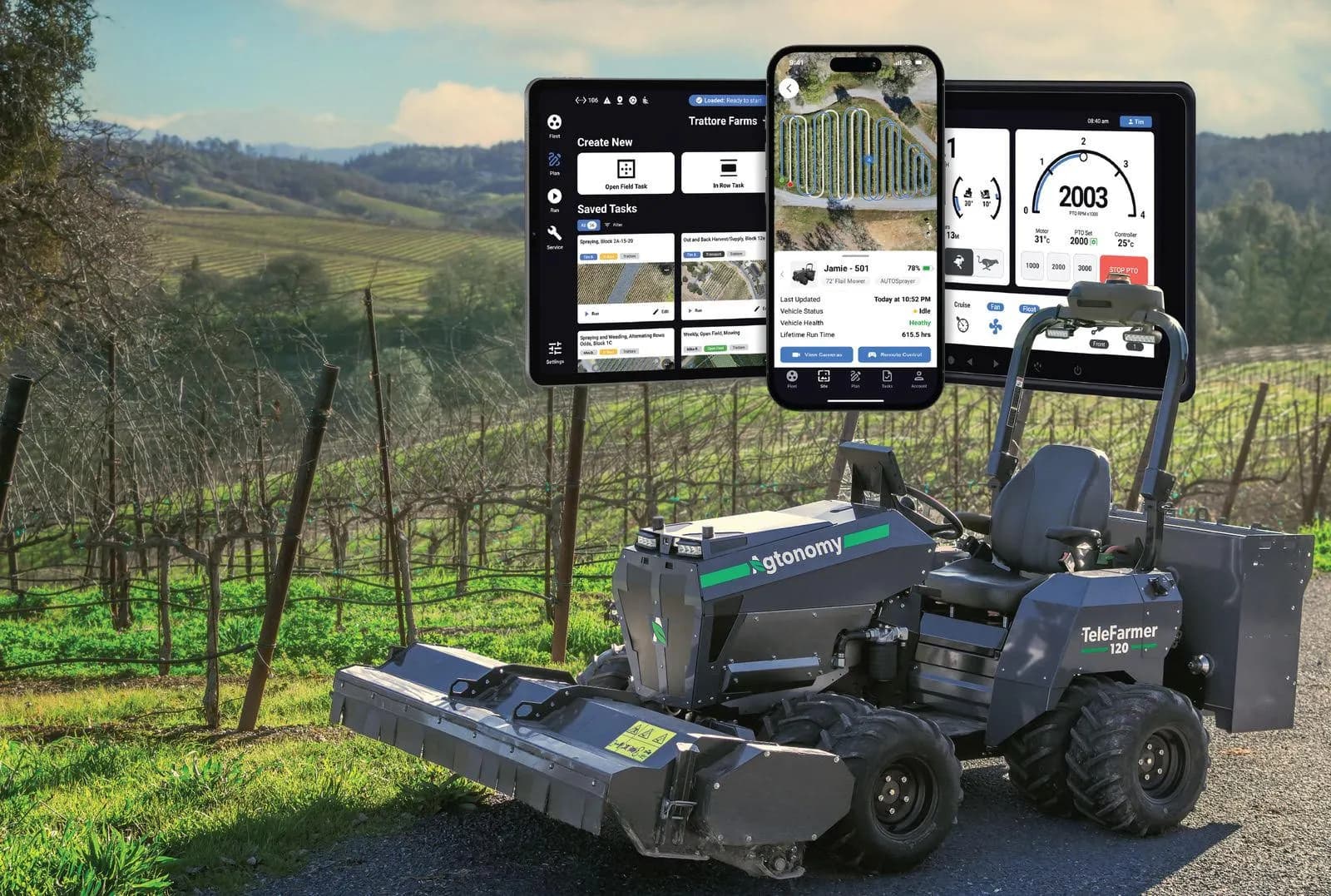 Agtonomy — Founding-team product for autonomous farming — TeleFarmer operator UX and TrunkVision CV product spec